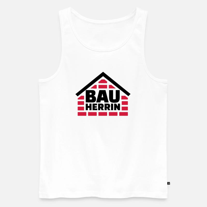 Bauherrin - Männer Premium Bio Tank Top - Weiß