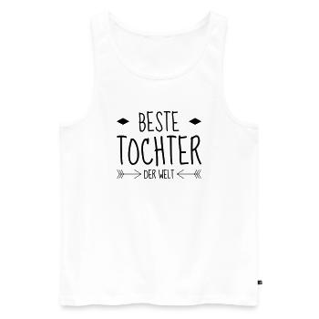 Fils / Fille / Petit-Fils / Petite-Fille - Débardeur bio Premium Homme - blanc - Devant - AI Model Male 178 light (178cm)