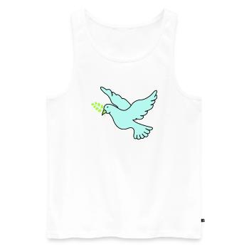 Friedenstaube - Männer Premium Bio Tank Top - Weiß - Vorne - AI Model Male 178 light (178cm)