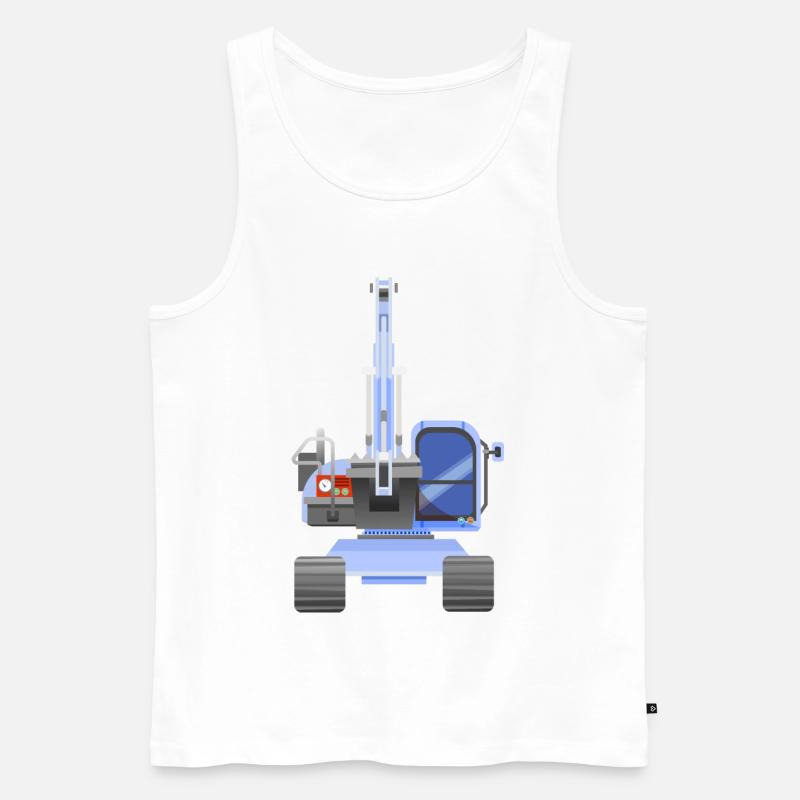 Blauer Bagger - Männer Premium Bio Tank Top - Weiß
