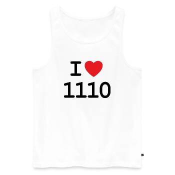 I love 1110 - Ich liebe Simmering Shirt - Männer Premium Bio Tank Top - Weiß - Vorne - Michal (187cm)