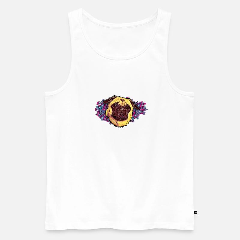 Mopskopf - In Graffiti #1 - Männer Premium Bio Tank Top - Weiß