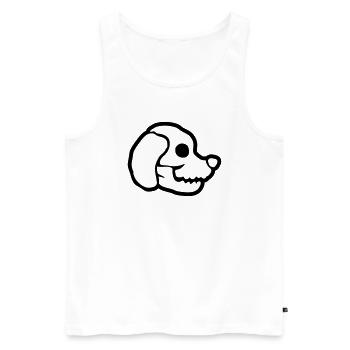 Skull Dog Halloween Squelette - Débardeur bio Premium Homme - blanc - Devant - AI Model Male 178 light (178cm)