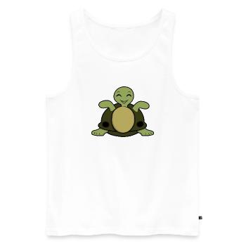 Idée cadeau de tortue mignonne bébé et enfants - Débardeur bio Premium Homme - blanc - Devant - Michal (187cm)