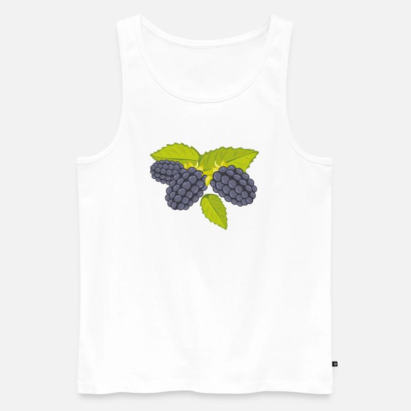 Brombeere - Männer Premium Bio Tank Top - Weiß