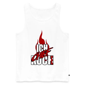 I CHEF - I cook - Chef - red flame - Men's Premium Organic Tank Top - white - Front - Michal (187cm)
