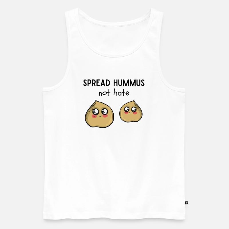 Spread Hummus not hate - Männer Premium Bio Tank Top - Weiß