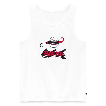 Fick dich - Männer Premium Bio Tank Top - Weiß - Vorne - Michal (187cm)