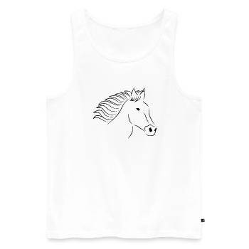 Tête de cheval noire - Débardeur bio Premium Homme - blanc - Devant - Michal (187cm)