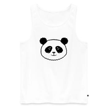 Panda Bear Face Mignon Kawaii Sourire Mignon - Débardeur bio Premium Homme - blanc - Devant - Michal (187cm)