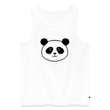 Panda Bear Face Mignon Tête Mignon Sourire Mignon Nice - Débardeur bio Premium Homme - blanc - Devant - Michal (187cm)
