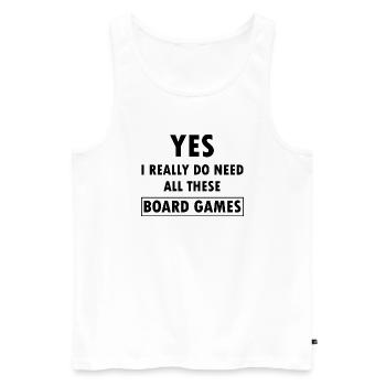 boardgame chess backgammon game night - Männer Premium Bio Tank Top - Weiß - Vorne - AI Model Male 178 light (178cm)