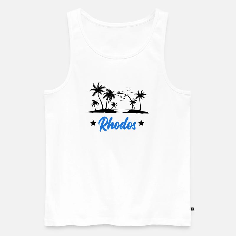 rhodos - Männer Premium Bio Tank Top - Weiß