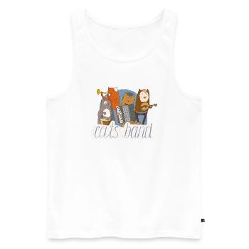 Katzen spielen Musik - Männer Premium Bio Tank Top - Weiß - Vorne - Michal (187cm)