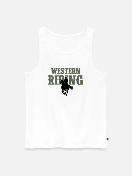 Western Reiten Mann - Männer Premium Bio Tank Top - Weiß