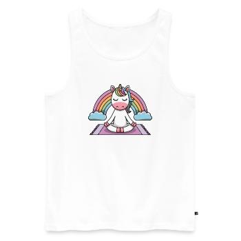 licorne de yoga - Débardeur bio Premium Homme - blanc - Devant - Michal (187cm)