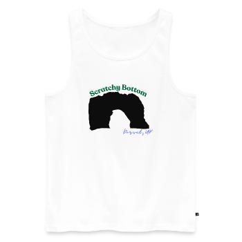 Scratchy Bottom, Dorset UK (Durdle Door) - Men's Premium Organic Tank Top - white - Front - AI Model Male 178 light (178cm)