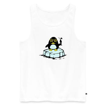 beach pinguin eisscholle - Männer Premium Bio Tank Top - Weiß - Vorne - AI Model Male 178 light (178cm)