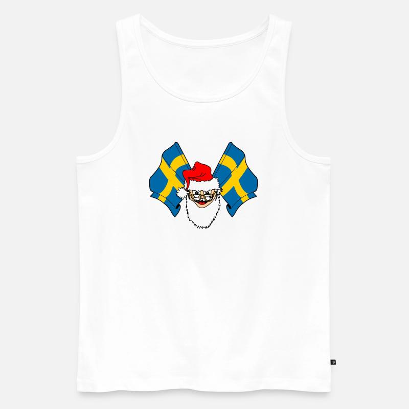 Weihnachtsmann flaggt Schweden - Männer Premium Bio Tank Top - Weiß