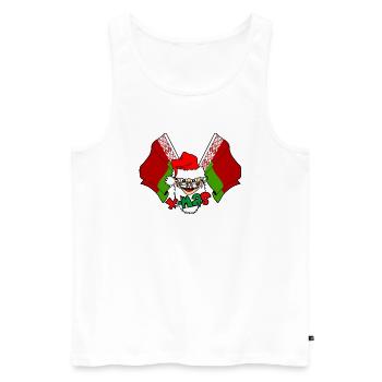 Père Noël drapeau Biélorussie texte bannière noël - Débardeur bio Premium Homme - blanc - Devant - Michal (187cm)