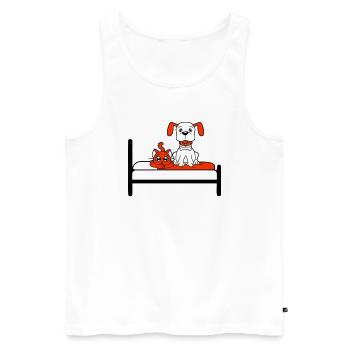 Dog Bed Cat Two Friends Team Kitten 2 Crew - Men's Premium Organic Tank Top - white - Front - Michal (187cm)