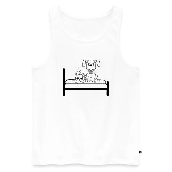 Dog Bed Cat Two Friends Team Kitten 2 Crew - Men's Premium Organic Tank Top - white - Front - Michal (187cm)