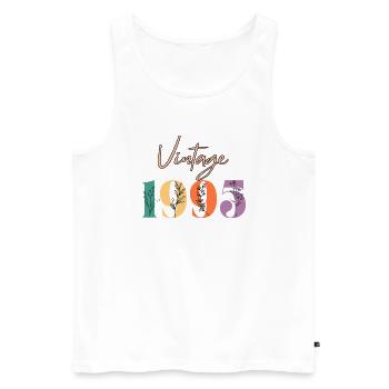 Vintage 1995 florale - Débardeur bio Premium Homme - blanc - Devant - Michal (187cm)