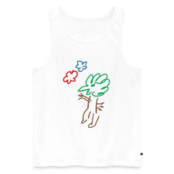 Vogel - Bird - Baum - Tree - Natur - Abstrakt - Männer Premium Bio Tank Top - Weiß - Vorne - AI Model Male 178 light (178cm)