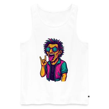 Techno Rave Spruch EDM Party - Männer Premium Bio Tank Top - Weiß - Vorne - AI Model Male 178 light (178cm)