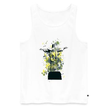 Rio Christus Statue – Cristo – Urban Splash Art - Männer Premium Bio Tank Top - Weiß - Vorne - AI Model Male 178 light (178cm)