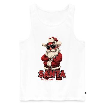 Badass-Santa-by-BlackLabel - Männer Premium Bio Tank Top - Weiß - Vorne - AI Model Male 178 light (178cm)