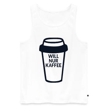 Kaffeetrinkerin Kaffee - Männer Premium Bio Tank Top - Weiß - Vorne - AI Model Male 178 light (178cm)