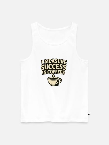 Eine Maßstab: Erfolg bei Kaffees - Männer Premium Bio Tank Top - Weiß