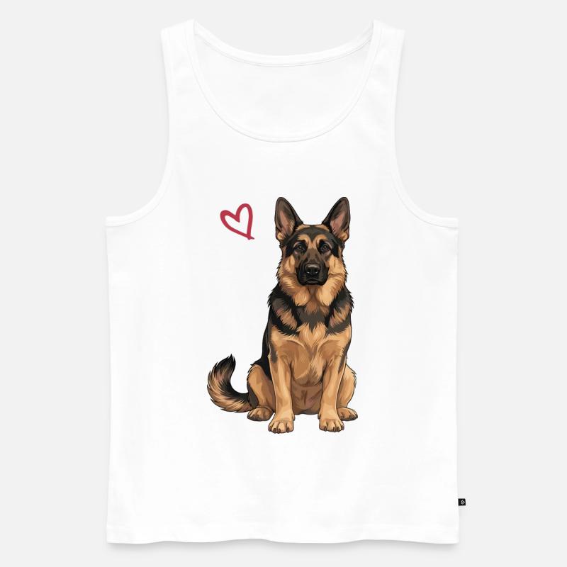 Deutscher Schäferhund, Schäferhund - Männer Premium Bio Tank Top - Weiß