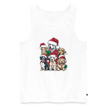 Santa Paws Crew Funny Dog Xmas Design - Men's Premium Organic Tank Top - white - Front - Michal (187cm)