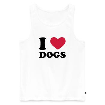 I Love Dogs - Débardeur bio Premium Homme - blanc - Devant - Michal (187cm)