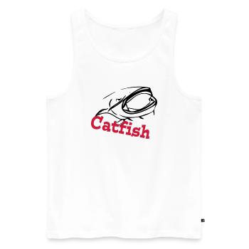 catfish - Men's Premium Organic Tank Top - white - Front - AI Model Male 178 light (178cm)