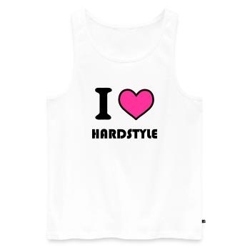hardstyle - Männer Premium Bio Tank Top - Weiß - Vorne - Michal (187cm)