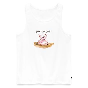 Sauber kann jeder! - Männer Premium Bio Tank Top - Weiß - Vorne - AI Model Male 178 light (178cm)
