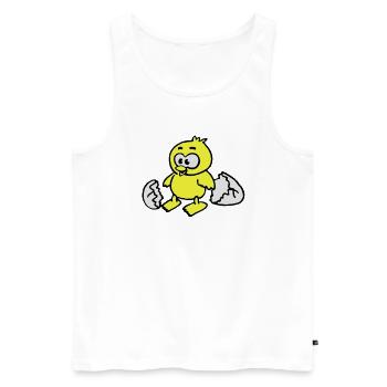 kuken_a_3c - Männer Premium Bio Tank Top - Weiß - Vorne - Michal (187cm)
