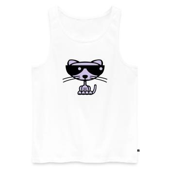 Cool Cat (couleur) - Débardeur bio Premium Homme - blanc - Devant - Michal (187cm)