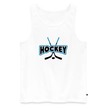 Hockey - Männer Premium Bio Tank Top - Weiß - Vorne - Michal (187cm)