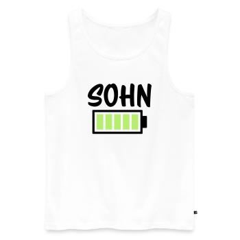 Sohn - Akku - Männer Premium Bio Tank Top - Weiß - Vorne - AI Model Male 178 light (178cm)