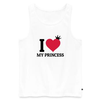 I love my Princess - Débardeur bio Premium Homme - blanc - Devant - Michal (187cm)