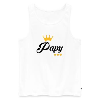 Grandfather Grandpa Family Papi Papy Großvater - Men's Premium Organic Tank Top - white - Front - AI Model Male 178 light (178cm)