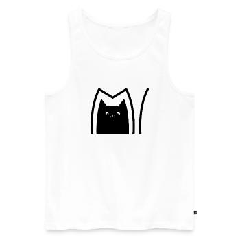 Katze_Comic_Style - Männer Premium Bio Tank Top - Weiß - Vorne - Michal (187cm)