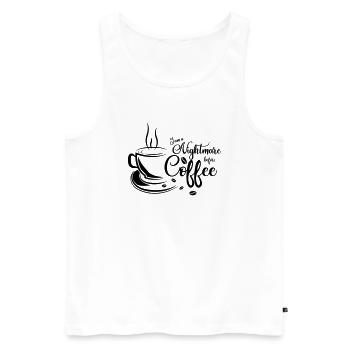 Kaffe Tasse eng - Männer Premium Bio Tank Top - Weiß - Vorne - Michal (187cm)