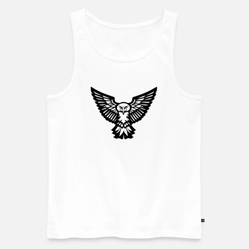 Vogeltyphibou oder fliegender Adler vorne - Männer Premium Bio Tank Top - Weiß