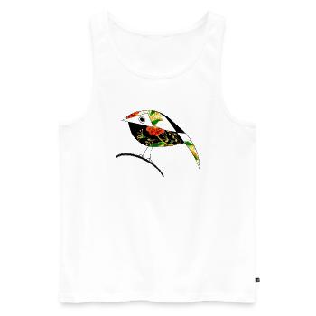 Bunter Vogel - Männer Premium Bio Tank Top - Weiß - Vorne - Michal (187cm)