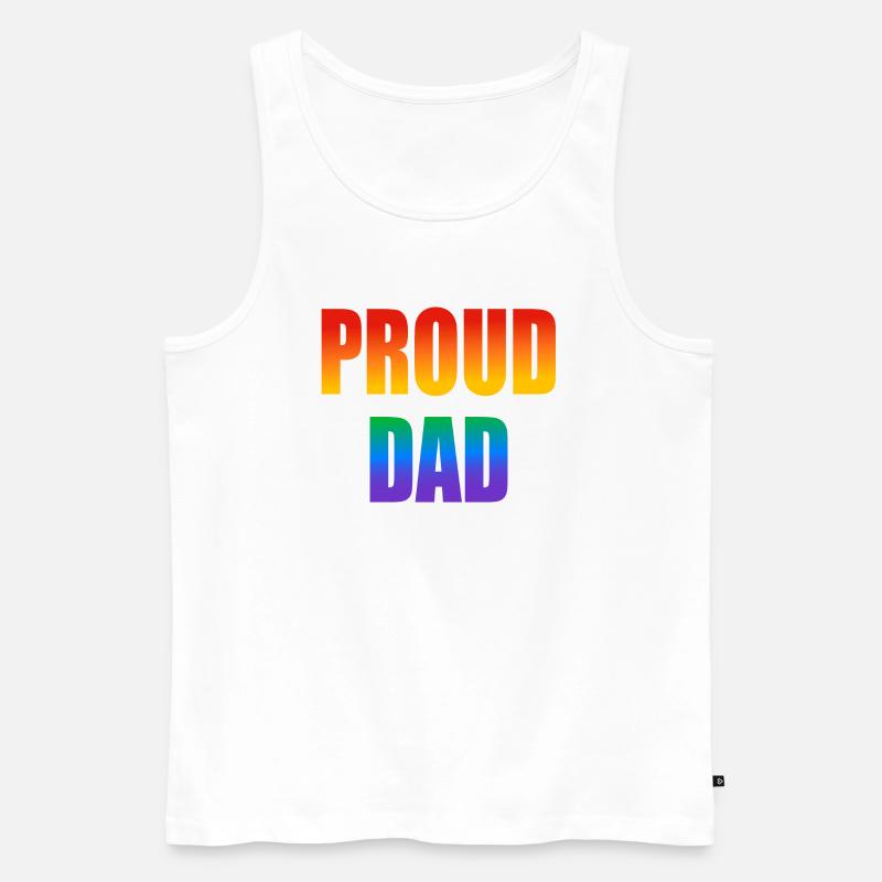 Stolzer Papa schwuler Regenbogen - Männer Premium Bio Tank Top - Weiß